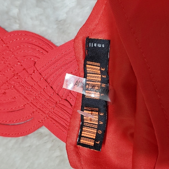 Love Tree Red Pink Back Detailed waist Accentuated Dress Size Small - Picture 4 of 6